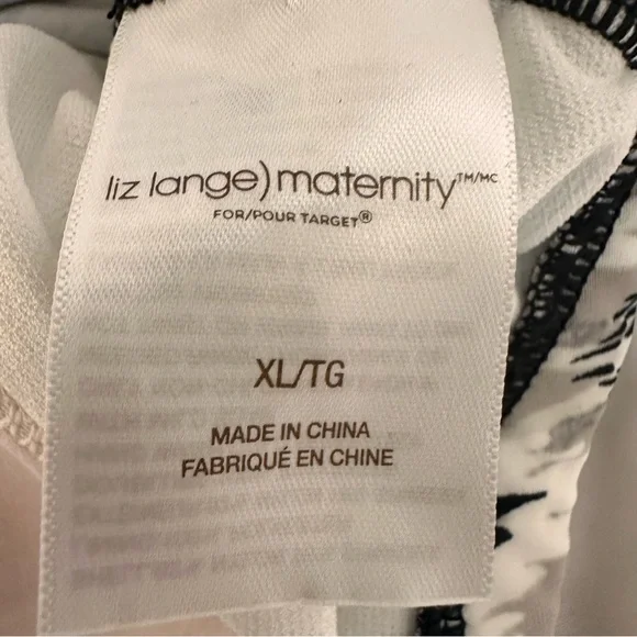 Liz Lange Maternity Swim Top NWT XL | Black & White Geometric - Picture 5 of 6
